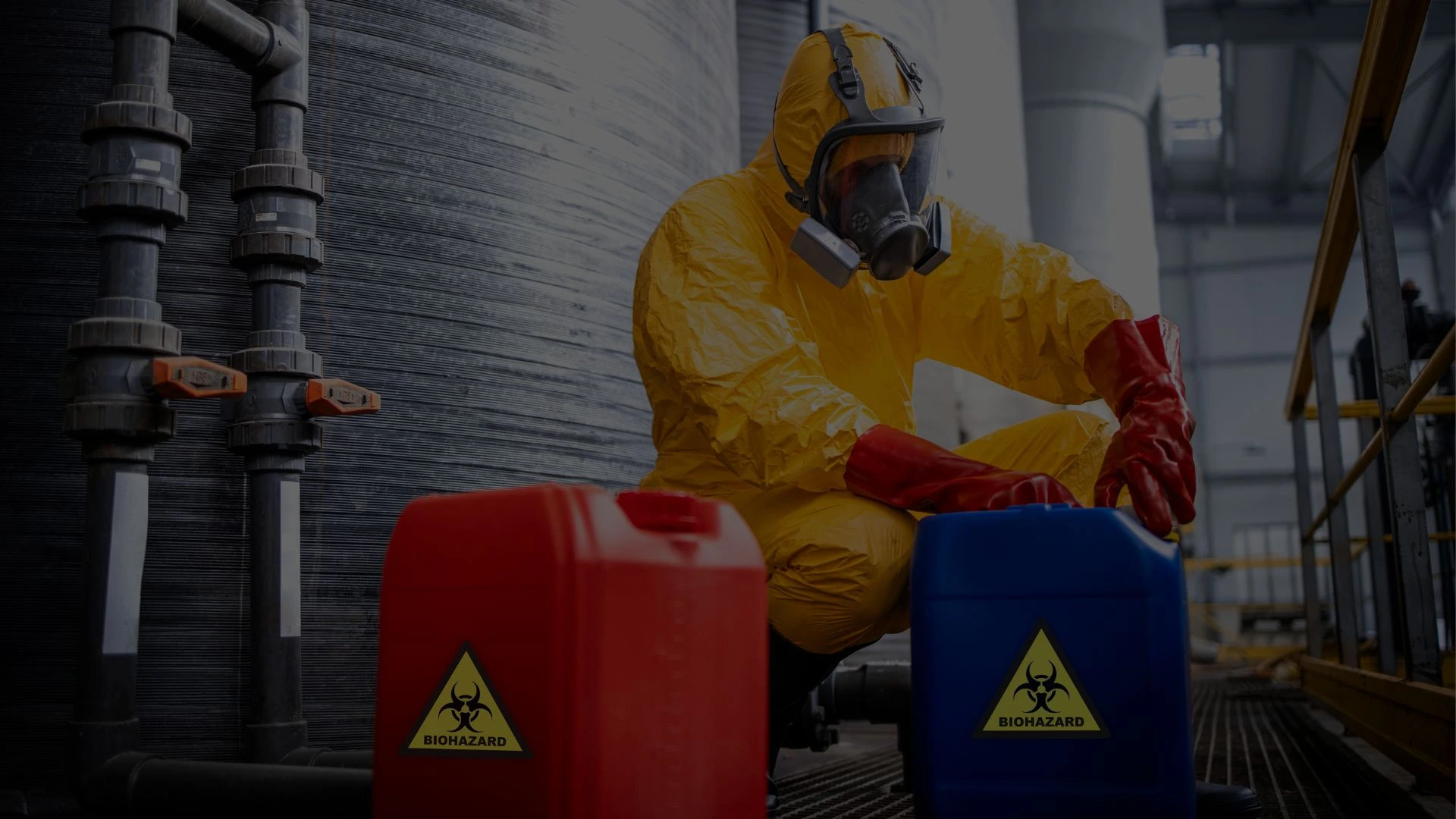 Manuseio de resíduos perigosos em uma estação